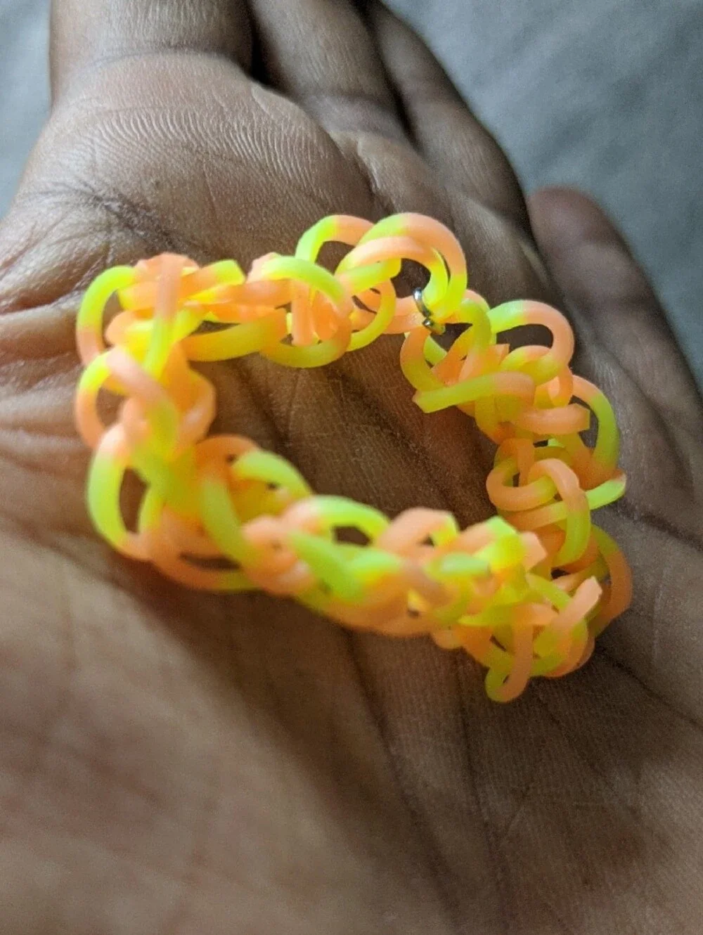 Crazy Neon Orange & Yellow Rubber Band Bracelet